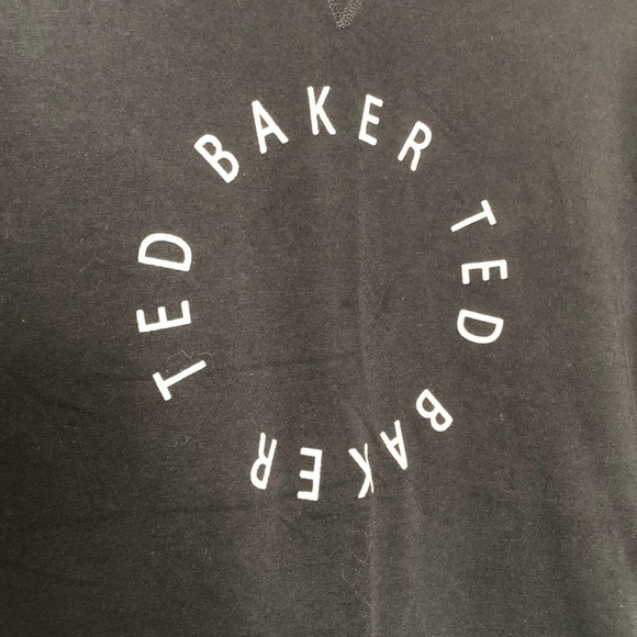 TED BAKER LONDON Graphic Branded Long Sleeve Shirt Casual Loungewear Navy M - Picture 4 of 8